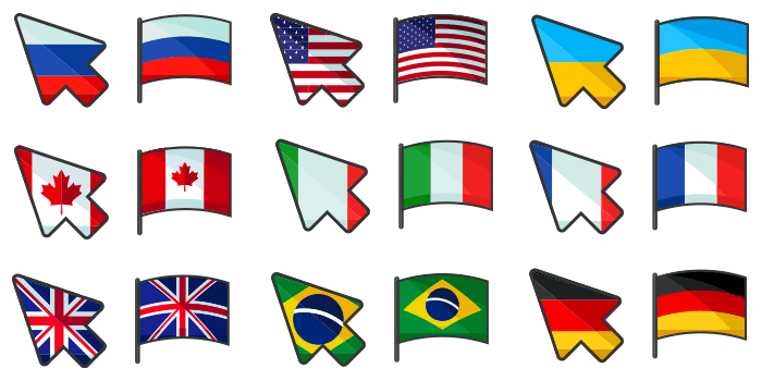 Banderas colección de cursor
